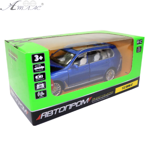 Машинка Автопром BMW Х7 синяя металл свет звук 16см 68470 фото 3 Машинка Автопром BMW Х7 синяя металл свет звук 16см 68470 фото 3