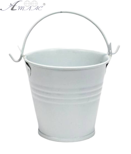 Відерце Декоративний метал 5,5 х 5,5см Біле 15978 Відерце Декоративний метал 5,5 х 5,5см Біле 15978