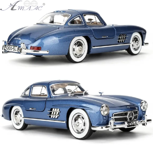 Машинка Автоексперт Mersedes-Benz 300SL 1954 блакитна 21см двері світло звук  1728-18 фото 2