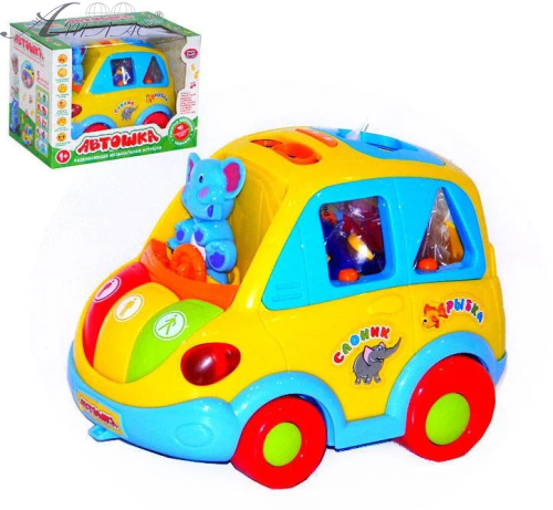 Игрушка Машина Музыкальная Автошка сортер + свет + звук  9198 