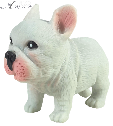 Іграшка силіконова антистрес, собака бульдог сірий 6 см 03836