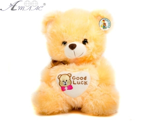 Игрушка Мягкая Мишка с сердцем желтый  35 см 1411/35