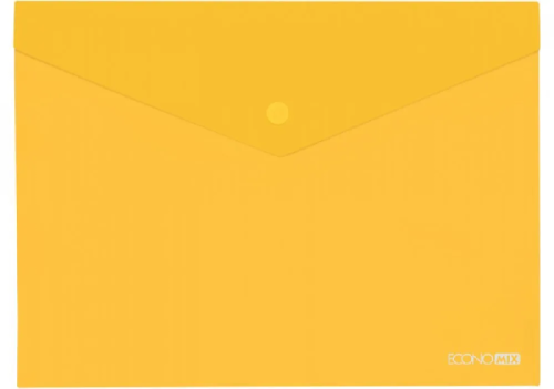 Папка на кнопке В5 Economix желтая фактура глянец 180мкм  E31302-05