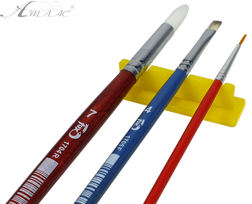 Подставка под три кисточки, Желтый пластик AS-0029 фото 2 Подставка под три кисточки, Желтый пластик AS-0029 фото 2