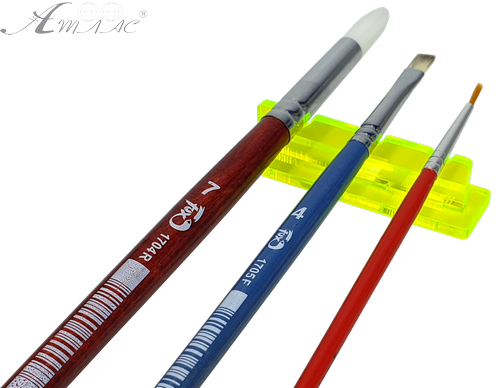 Подставка под три кисточки, желтый флуоресцентный пластик AS-0031 фото 2 Подставка под три кисточки, желтый флуоресцентный пластик AS-0031 фото 2