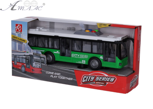 Іграшка Автобус CITY SERIES Зелений двері світло звук 28 см RJ5503 Іграшка Автобус CITY SERIES Зелений двері світло звук 28 см RJ5503