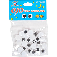 Игрушка Наклейки Глазки белая основа 1,2см  10808