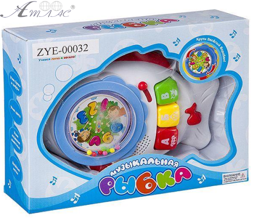 Игрушка Музыкальная Рыбка свет и звук 00032 Игрушка Музыкальная Рыбка свет и звук 00032