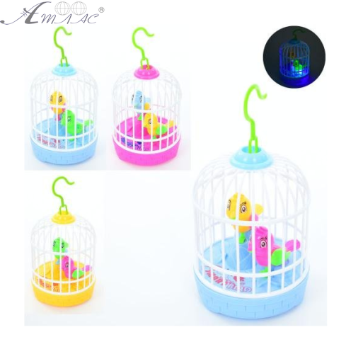 Игрушка Клетка с птичками звук 13 см  8190-1 в пакете фото 2
