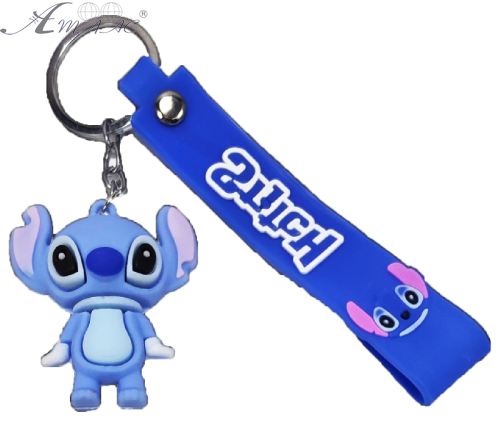 Брелок Стич синий с силиконовым браслетом 4,5 см резина 13747 Брелок Стич синий с силиконовым браслетом 4,5 см резина 13747