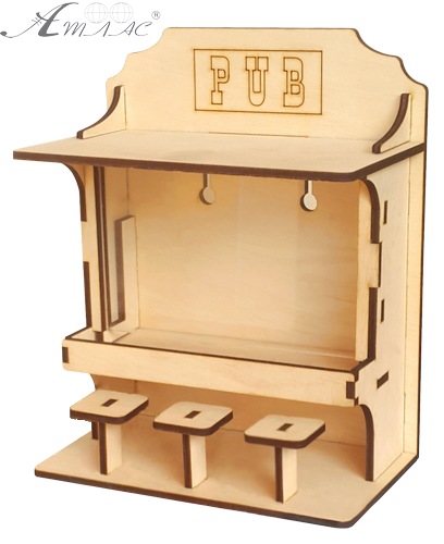 Годівничка № 8/1 Барна стійка фарбована, морилка під лаком 16.3 х 9 х 20 см AS-4302 фото 2 Годівничка № 8/1 Барна стійка фарбована, морилка під лаком 16.3 х 9 х 20 см AS-4302 фото 2