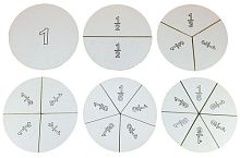 Дроби учебные от 1 до 6 частей d = 10 см  из МДФ AS-7107, О-00006