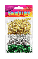 Пайетки Круглые 6 мм 3в1 цветные 15 грамм 160386