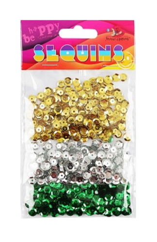 Пайетки Круглые 6 мм 3в1 цветные 15 грамм 160386