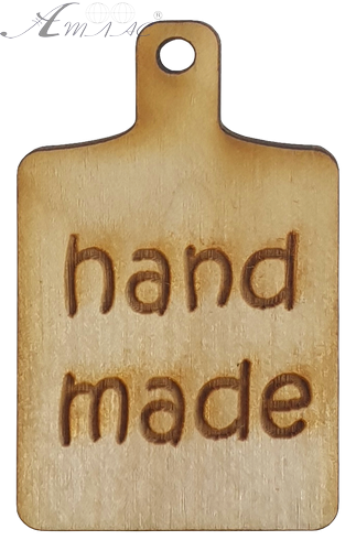 Фігурка фанерна - Бірка HAND MADE з ручкою 2 шт 4.8 см AS-4611, В-0125 Фігурка фанерна - Бірка HAND MADE з ручкою 2 шт 4.8 см AS-4611, В-0125
