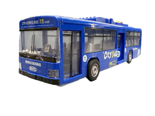 Игрушка Автобус Sity синий двери открываются свет звук 28 см  1106В
