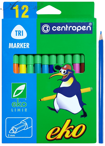 Фломастери Centropen 12 кольорів EСO Linie 1 мм 2560/12 фото 2