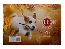 Альбом для малювання спіраль Колорит Песик 20 аркушів 120гр  АПР-20