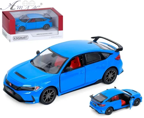 Машинка Kinsmart Honda Civic Type R 2024 Синя KT5472W Машинка Kinsmart Honda Civic Type R 2024 Синя KT5472W