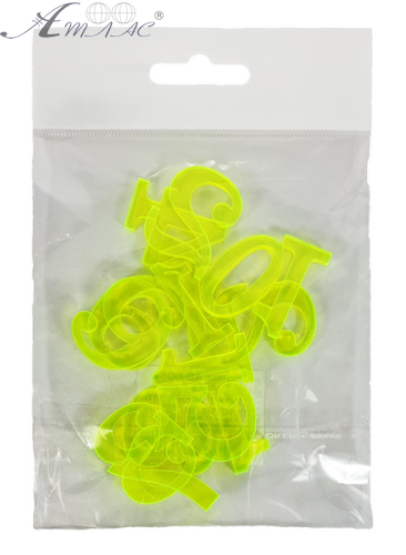 Пластиковые Цифры арабские 12шт ФЛУОР желтые 3мм h=3см AS-0081 Пластиковые Цифры арабские 12шт ФЛУОР желтые 3мм h=3см AS-0081