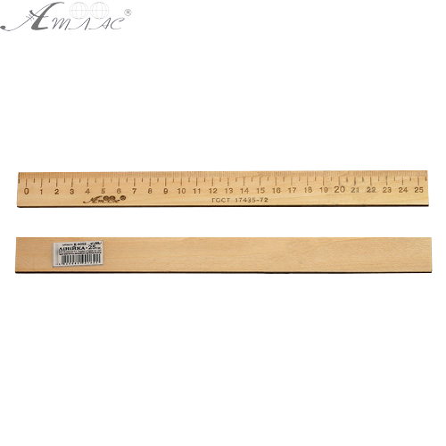 Линейка Деревянная 25 см напечатанная со штрих-кодом AS-0653, К-4055 Линейка Деревянная 25 см напечатанная со штрих-кодом AS-0653, К-4055