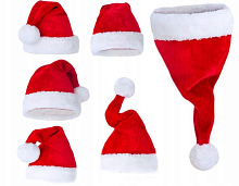 Шапка Деда Мороза Красная с бубоном  10442