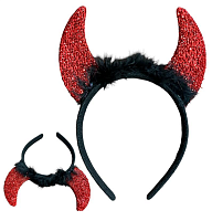 Іграшки Обруч Ріжки чортика з пухом  09576