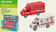 Машинка модель Kinsfun, Скорая помощь Красная  KS5259W