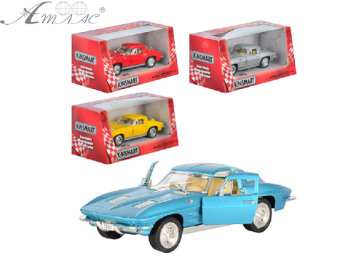 Машинка модель Kinsmart, Corvette Sting Ray 1963 год KT5358W Машинка модель Kinsmart, Corvette Sting Ray 1963 год KT5358W