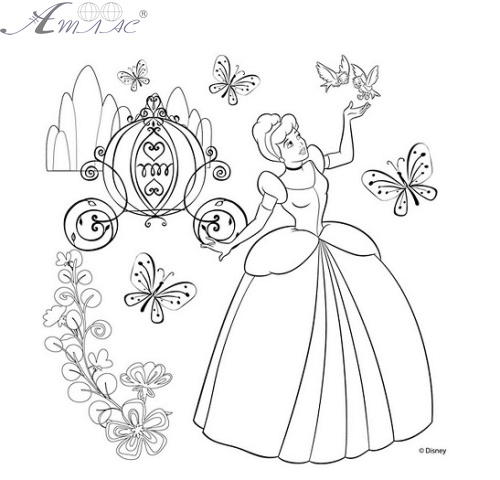 Полотно з контуром Попелюшка - 3 на підрамнику 25 х 25 см 95072