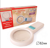 Лупа 88 мм х 5 разів з підсвічуванням чорна ручка  383100