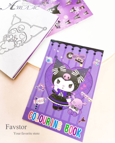 Розмальовки Kuromi з наклейками 8 листів 08797 Розмальовки Kuromi з наклейками 8 листів 08797