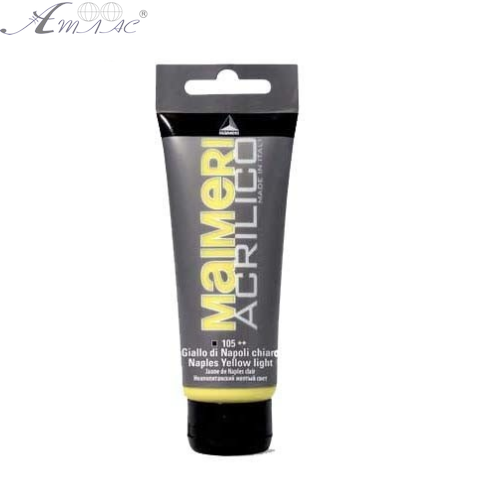 Фарба акрилова Maimeri Acrilico 75 мл Жовта неаполітанська світла 0916105 Фарба акрилова Maimeri Acrilico 75 мл Жовта неаполітанська світла 0916105