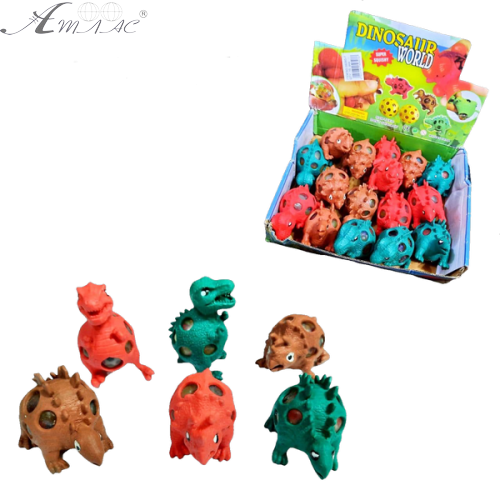 Игрушка силиконовая антистресс Динозавр с орбизами 9см. 6080-7