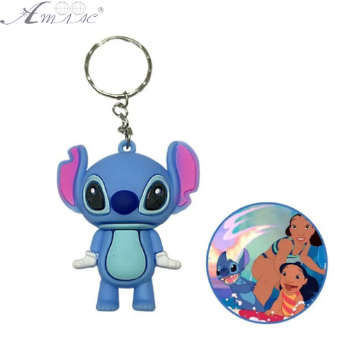 Брелок Стич синий 4,5 см резина  13939