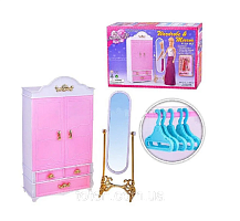 Кукольная Мебель набор Gloria Шкаф с зеркалом  2313 