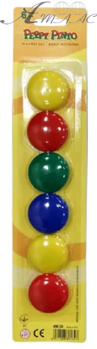 Магниты 30мм Пегашка 6шт цветные круглые 01426 Магниты 30мм Пегашка 6шт цветные круглые 01426