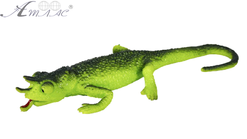 Игрушка Силиконовая тянучка Ящерица средняя с тремя рожками  08662 фото 2