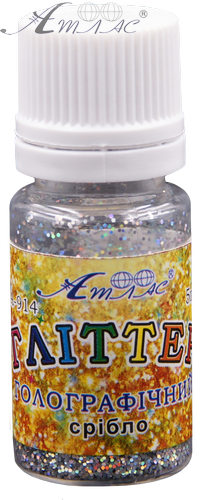 Блестки (Глиттер) Голографические Атлас 5 гр - Серебро AS-2013, А-914 Блестки (Глиттер) Голографические Атлас 5 гр - Серебро AS-2013, А-914