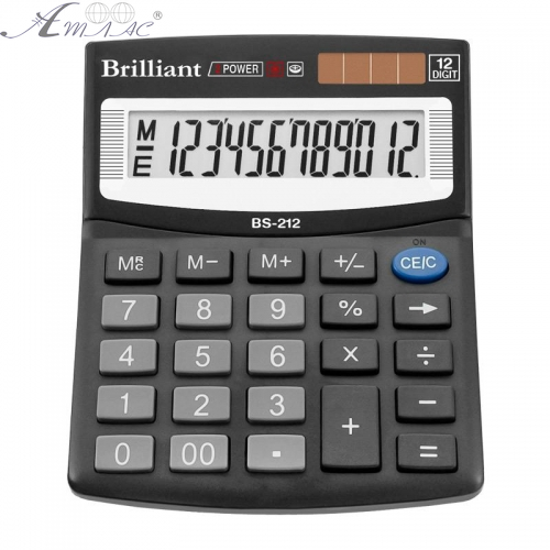 Калькулятор Brilliant BS-212 настільний 12розр. 2 харчування 124 х 100мм Калькулятор Brilliant BS-212 настільний 12розр. 2 харчування 124 х 100мм