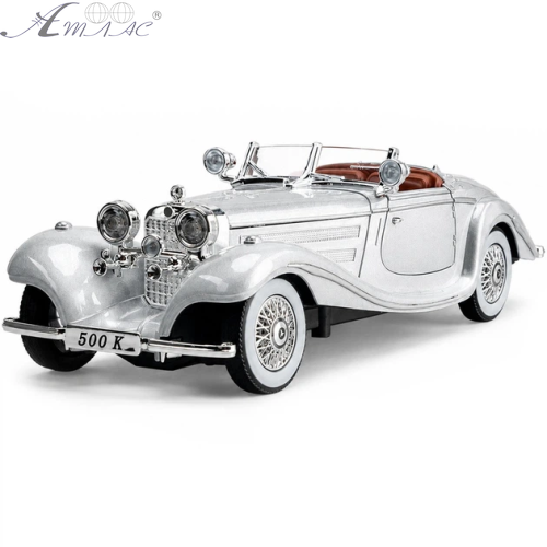 Машинка Автоексперт Mersedes-Benz 500K Special Roadster 1936 срібляста 21см двері світло звук 1725-14 Машинка Автоексперт Mersedes-Benz 500K Special Roadster 1936 срібляста 21см двері світло звук 1725-14