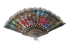 Іграшка Віяло Чорний ручний складний з тканини 23 см  06439