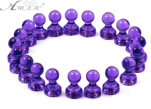 Магнит неодимимовый Пешка прозрачный для доски 16х11мм 1шт Фиолетовый  05300 фото 2