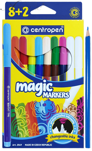 Фломастери Centropen 8 + 2 кольори Magic змінює колір 2549/10 фото 2 Фломастери Centropen 8 + 2 кольори Magic змінює колір 2549/10 фото 2