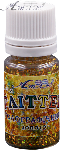 Блискітки (Гліттер) Голографічні Атлас 5 гр - Золото AS-2006, А-912 фото 2 Блискітки (Гліттер) Голографічні Атлас 5 гр - Золото AS-2006, А-912 фото 2