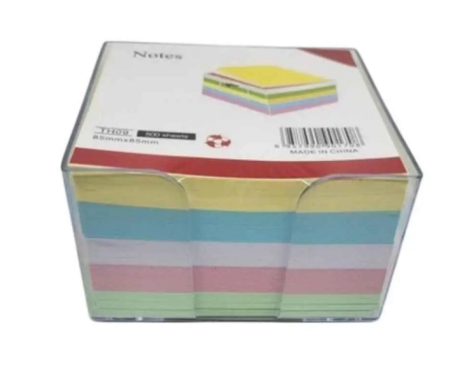 Бумага для заметок цветная НЕ склеенная в боксе 85 х 85 мм 500 л  10142