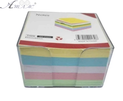 Папір для нотаток  кольоровий НЕ клеєний у боксі 85 х 85  мм 500 арк  10142
