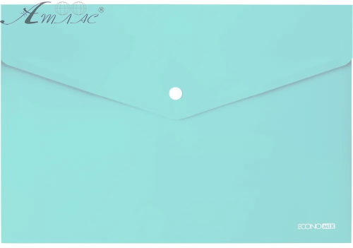 Папка на кнопці А4 Economix непрозора бірюза пастель 180мкм  31301-84