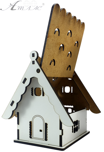 Будинок № 16 скринька з відкидним дахом, з МДФ 8 х 10 х 10 см  AS-6252, М-2089 фото 2