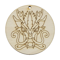 Фигурка Дракон № 2 морда в шаре d = 7см  AS-4866